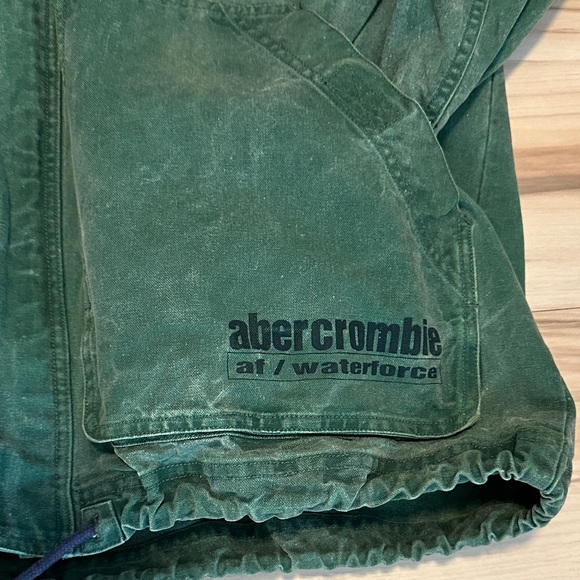 Abercrombie & Fitch Forest Green Canvas Saltwater Distressed Hooded Jacket M - Picture 5 of 10